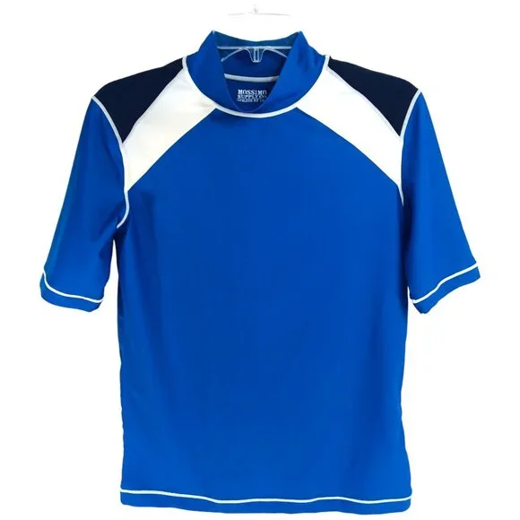 MOSSIMO-Kids Rash Guard- SIZE XL (12/14)- Blue-White-Black-Swim - Picture 2 of 7